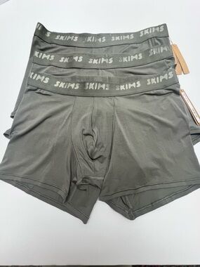 SKIMS Stretch Boxer Brief 3 Pack Men’s Large Gunmetal NWT Soft Modal Underwear
